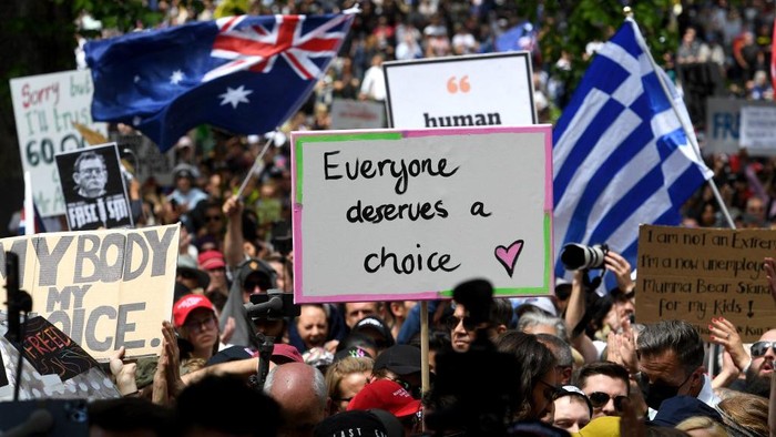 Ribuan Warga Australia Berdemo Tolak Vaksinasi Corona