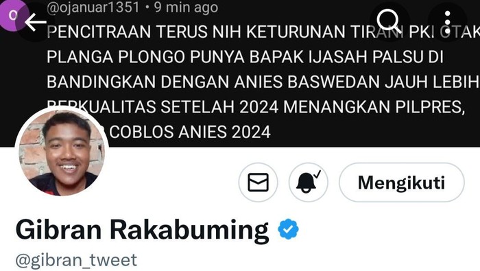 Gibran Pasang Header Twitter Pencitraan-Dibandingkan Anies: Nggak Nyindir?