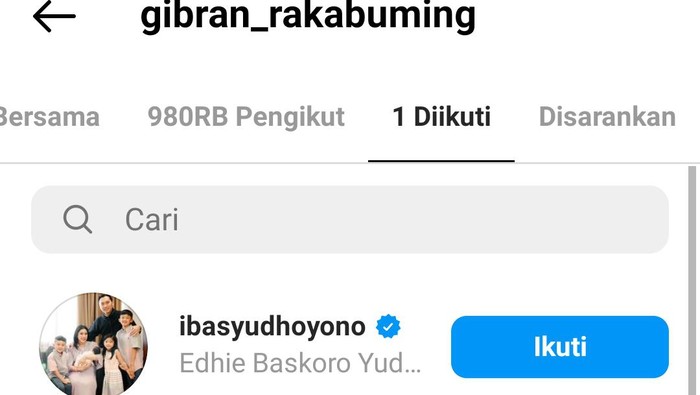 Usai Amien Rais, Gibran Follow Akun Media Sosial Ibas: Aku Ngefans