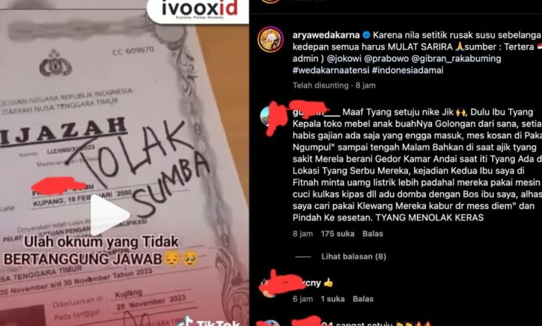 Viral Ijazah Warga Asal NTT Dicoret Saat Melamar Kerja di Bali, Dengan Menulis Tolak