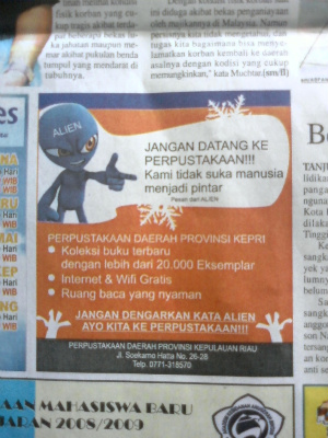 Pesan Alien Muncul Di Koran..