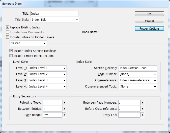  Index Indesign