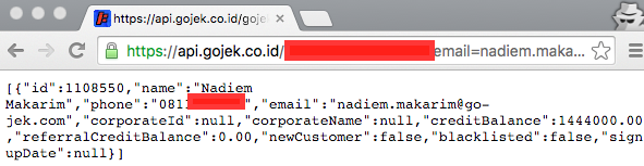 Data Customer Pada GO-JEK Bocor