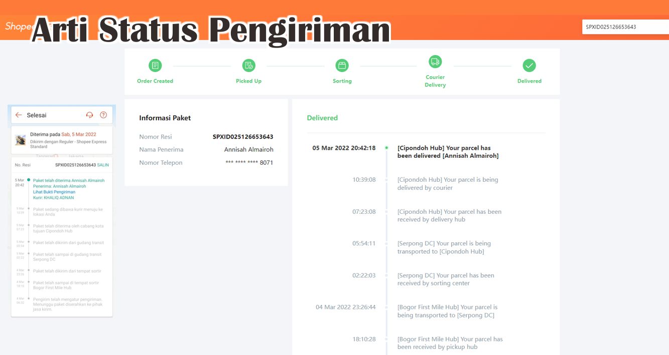 Begini Cara Cek Resi Hingga Arti Status Pengiriman Shopee Xpress !