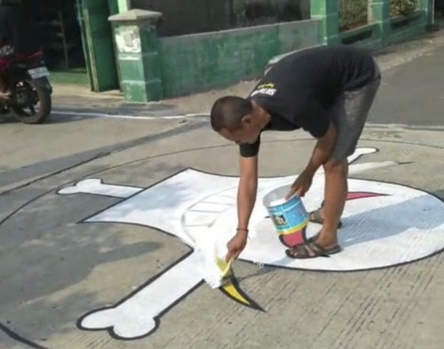 Heboh Mural One Piece di Jalan Kampung di Sragen Dihapus
