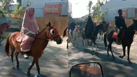 Heboh Rombongan Penunggang Kuda di Jalanan, Bakal Saingi Tren Naik Sepeda?