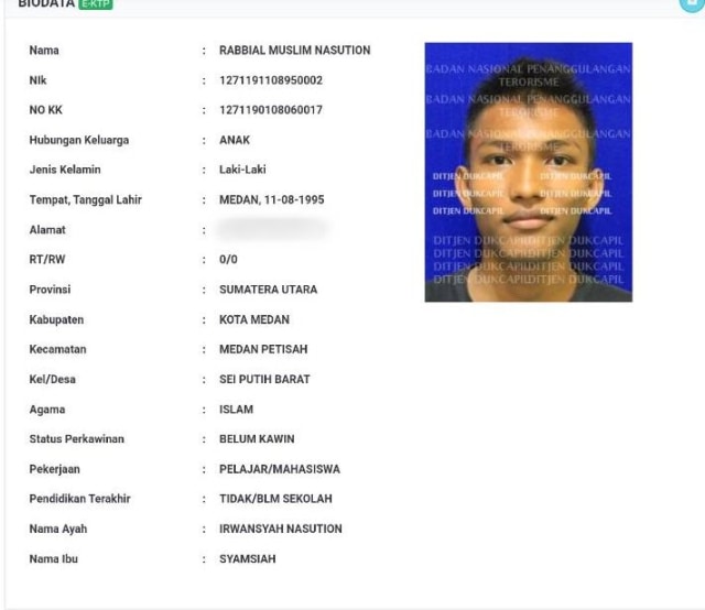 Identitas Pelaku Bom Bunuh Diri di Polrestabes Medan