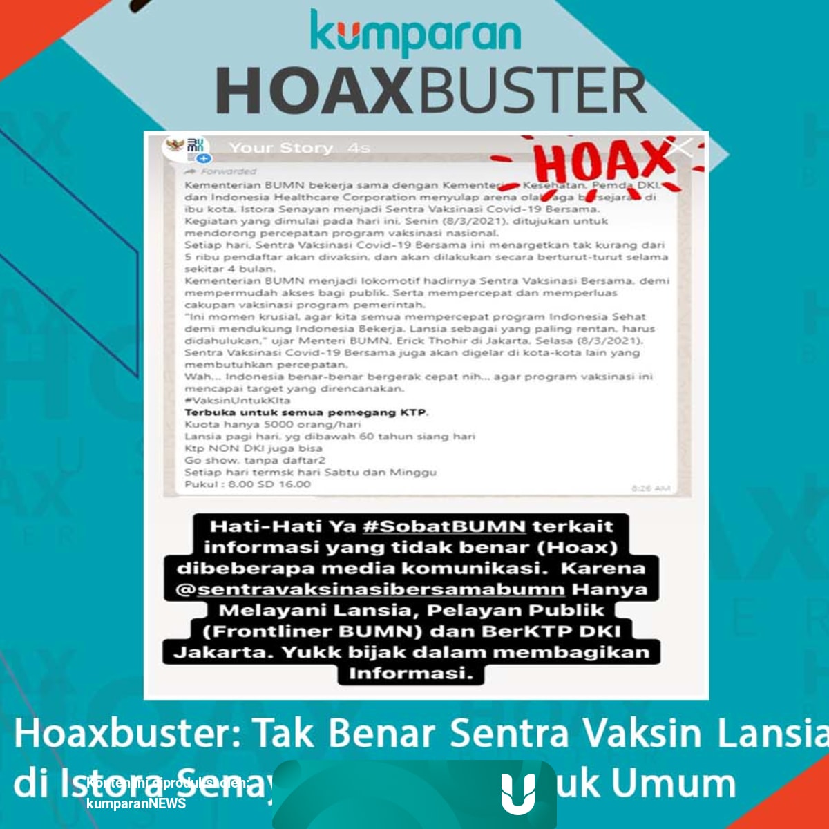 Vaksin Covid-19 Di GBK Dibuka Untuk Umum, Hoax Atau Fakta?