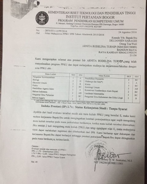Ombudsman Beberkan Dokumen Kejanggalan Pencabutan Beasiswa Arnita
