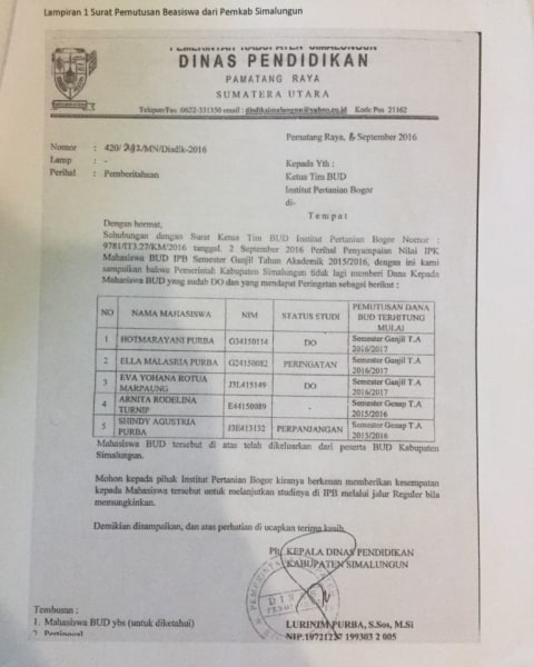 Ombudsman Beberkan Dokumen Kejanggalan Pencabutan Beasiswa Arnita