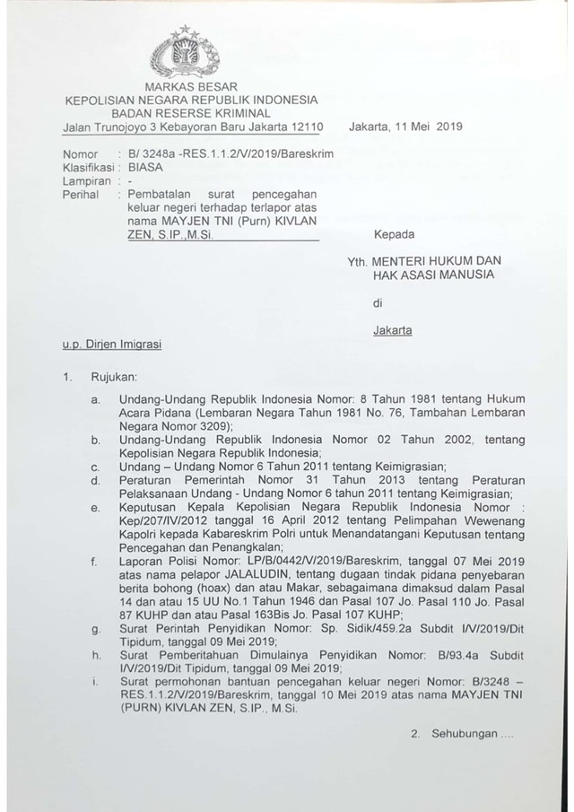 Kivlan Zen Bantah Lakukan Makar: Saya Kerja Nyata untuk Indonesia