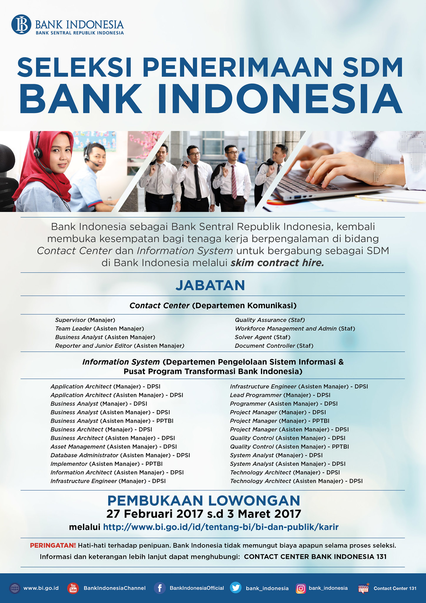 &#91;INFO&#93; Seleksi Penerimaan SDM Bank Indonesia