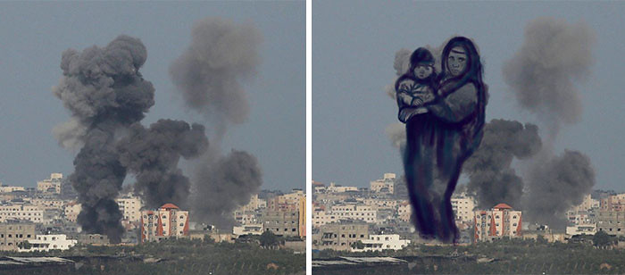 Asap Roket Israel Menjadi Gambar Yang Mencengangkan!