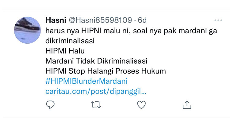 Kasus Mardani H Maming, Akun Palsu Ramaikan Tagar #AnsorBersamaMardani