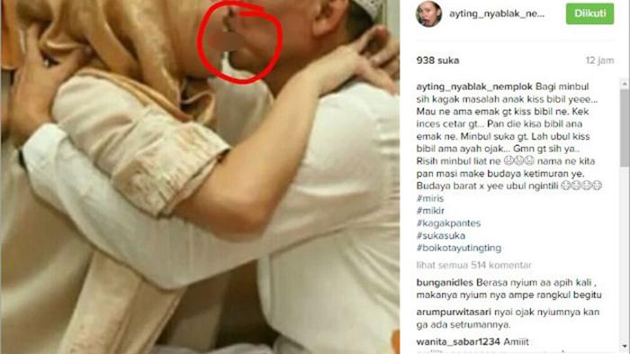 Foto Ayu Ting Ting Ciuman Bibir Bareng Sang Ayah