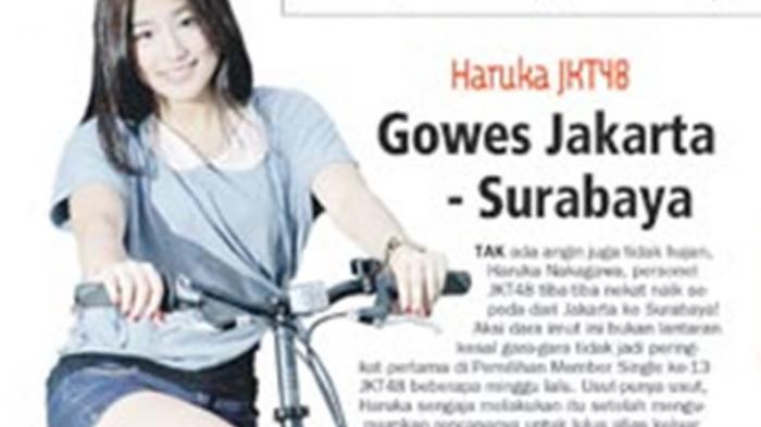 haruka jkt48 nekat naik sepeda dari jakarta ke surabaya!