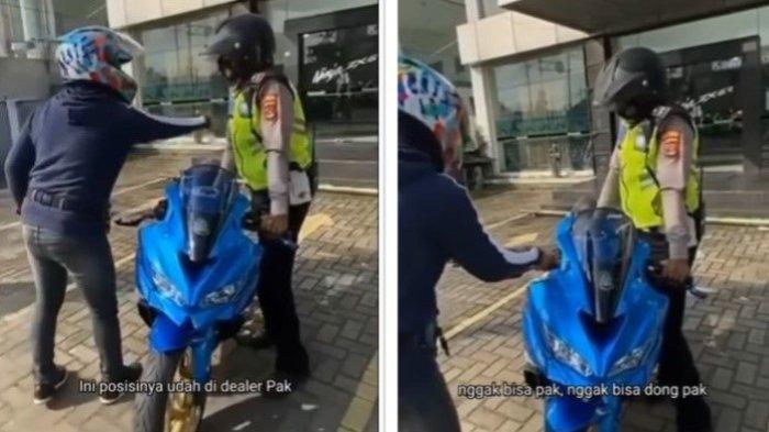 Viral Pria Ditilang Polisi di Area Dealer: Baru Beli Motor Ditilang
