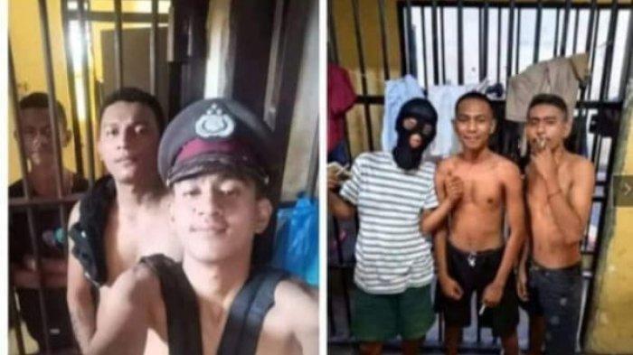 bocil-pelaku-begal-dan-curanmor-foto-selfie-di-ruang-tahanan-sambil-pakai-topi-polisi