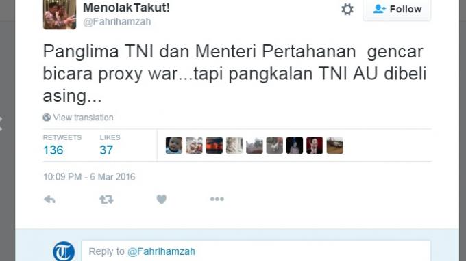 TNI AU Jawab Tudingan Fahri Hamzah Soal Isu Penjualan Pangkalan Militer kepada Asing