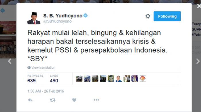 SBY Sindir Kisruh PSSI, Komentar Netizen Ini Sangat 'Menohok'