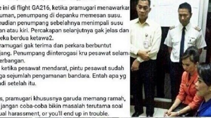 Pramugari Garuda Indonesia Alami Pelecehan Seksual