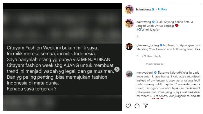 Baim Wong Akui Tak Ingin Cari Untung dari Citayam Fashion Week