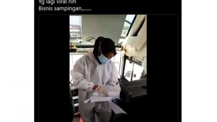 Wanita Ber-APD Bagikan Surat Bebas Covid-19 di Bus, Dijual Seharga Rp 90 Ribu