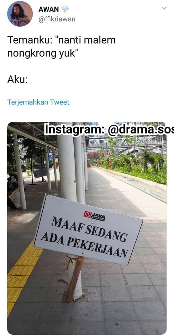 Pengumuman di jalanan ini bikin ketawa sambil gagal paham