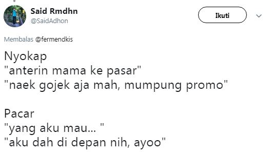 Cuitan lucu nyokap vs pacar ini bikin tersenyum malu