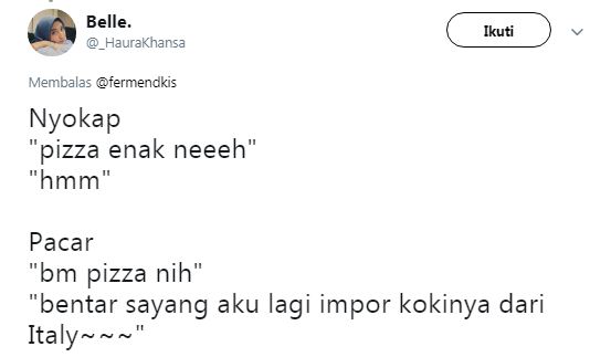 Cuitan lucu nyokap vs pacar ini bikin tersenyum malu