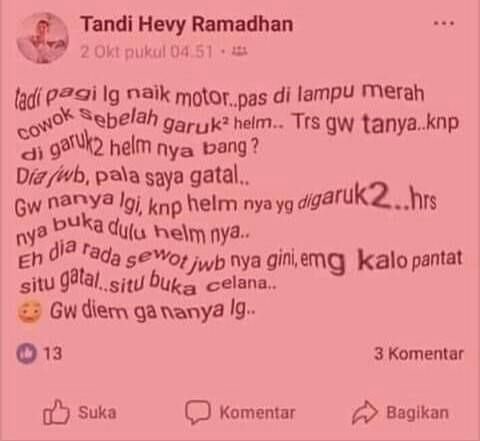 Status Facebook lucu curhat masalah hidup ini bikin kamu senyum-senyum sendiri 