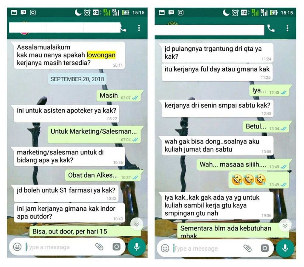 Kumpulan Chat Lucu Saat Mau Melamar Kerja Bikin Tepok Jidat