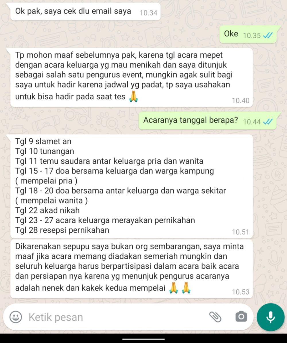 Kumpulan Chat Lucu Saat Mau Melamar Kerja Bikin Tepok Jidat