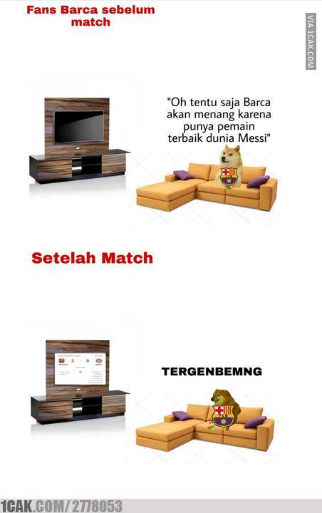9 MEME LUCU BARCELONA VS BAYERN MUNCHEN INI NYINDIR BANGET