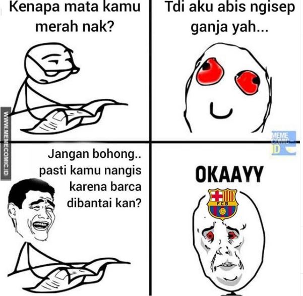 9 MEME LUCU BARCELONA VS BAYERN MUNCHEN INI NYINDIR BANGET