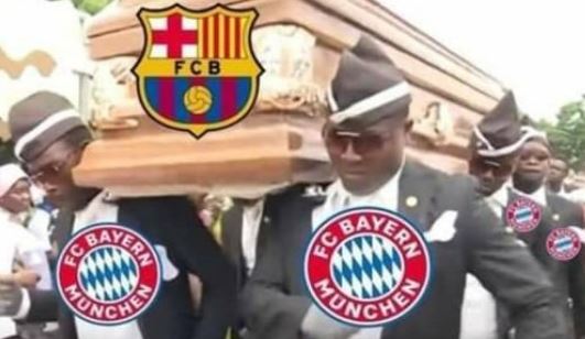 9 MEME LUCU BARCELONA VS BAYERN MUNCHEN INI NYINDIR BANGET