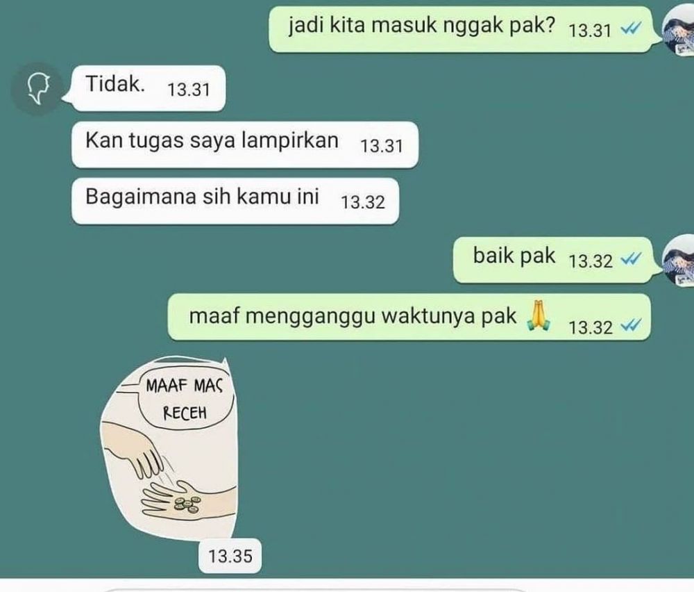 Balasan chat terlalu jujur dari dosen ini bikin anda gagal paham Balasan chat terlalu jujur dari dosen ini bikin anda gagal paham