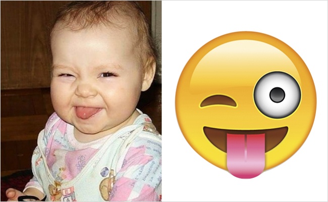 &#91;Bikin Gemes&#93; - 10 Ekspresi Lucu Wajah bayi saat menirukan Emojis Chat