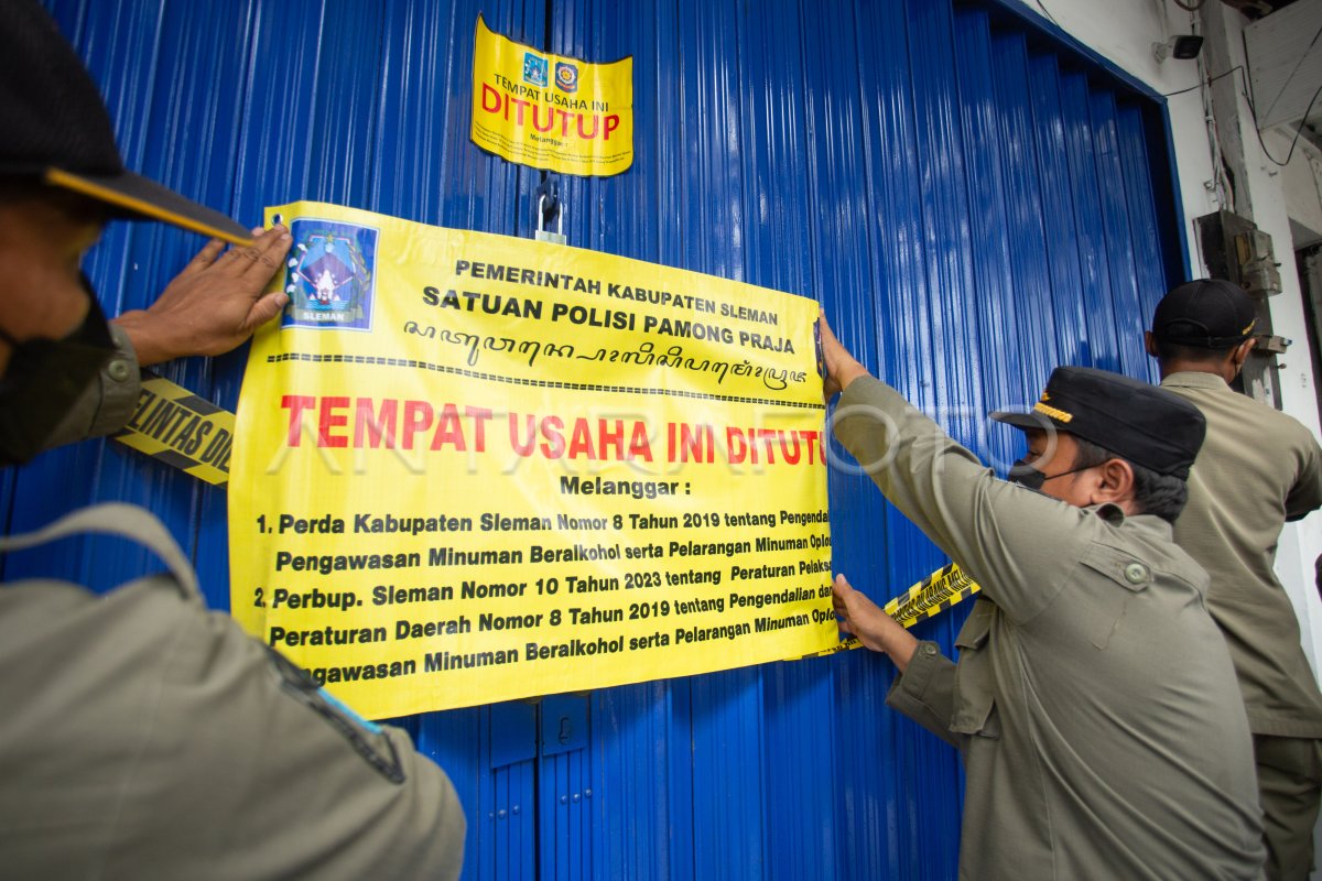 Satpol PP Tutup 28 Toko Miras Ilegal di Sleman
