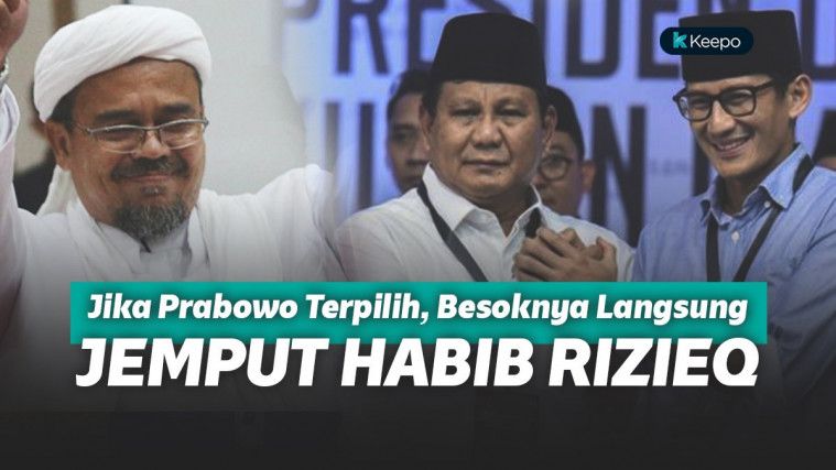 Prabowo: Sehari setelah terpilih, saya akan jemput Habib Rizieq pakai pesawat pribadi