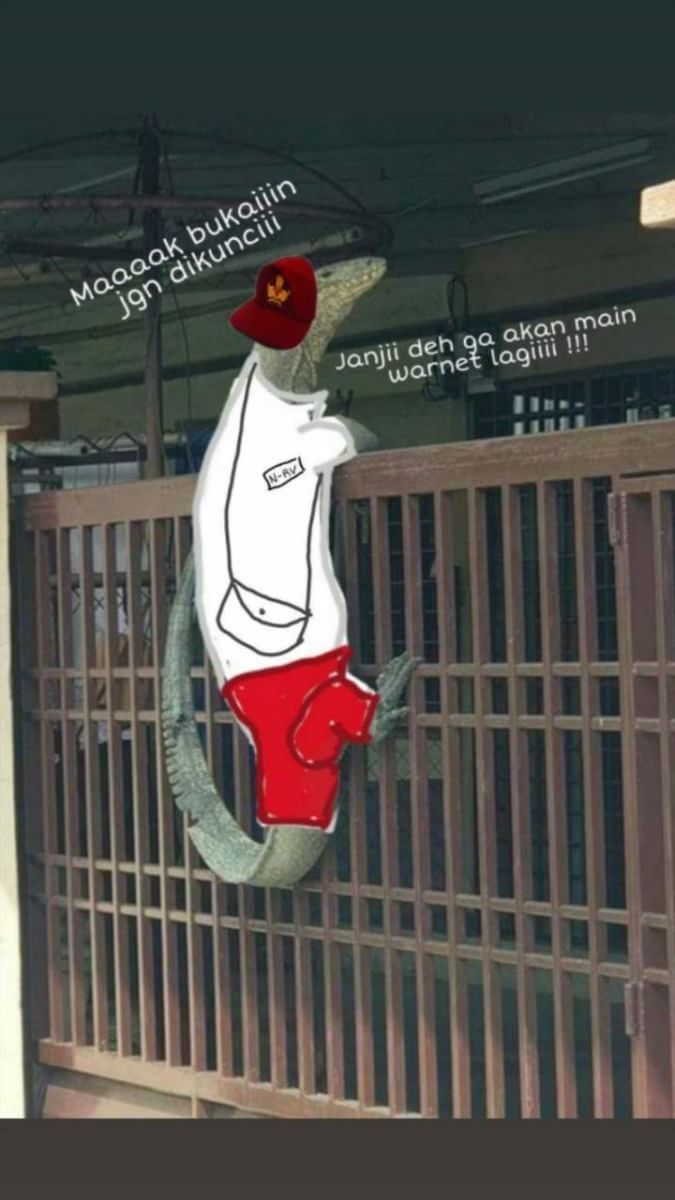 Ada-ada saja Netizen, Kali ini Biawak jadi korban Editan Meme Kocak