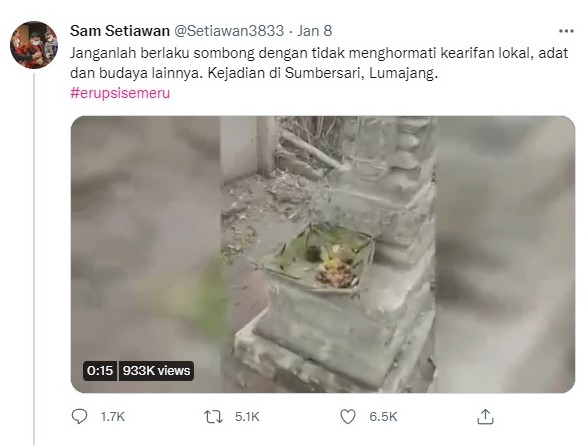 Organisasi Hindu Prajaniti Laporkan Pria Tendang Sesajen ke Polda Jatim