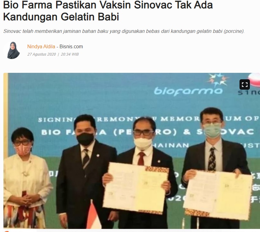 Vaksin Korona Asal Tiongkok Mengandung Babi ?