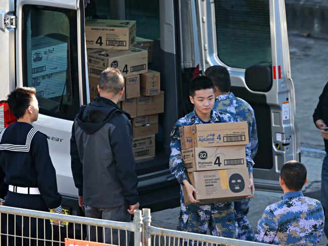 Chinese warships pictured loaded with Australian baby formula before departure