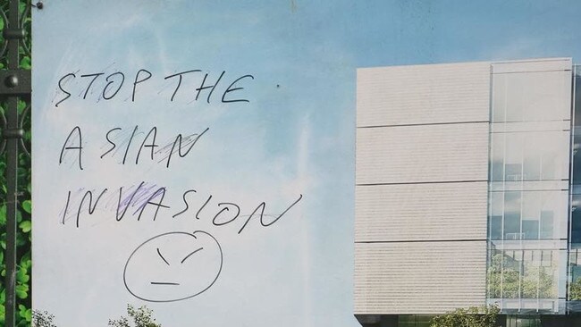 Racist graffiti has been found scrawled around the University of Sydney
