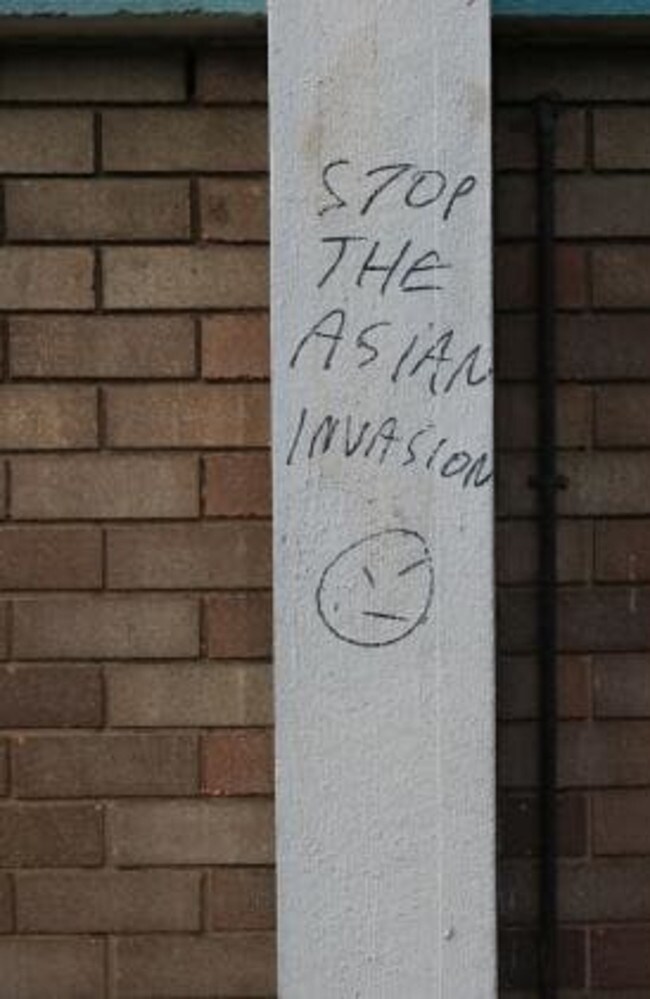 Racist graffiti has been found scrawled around the University of Sydney