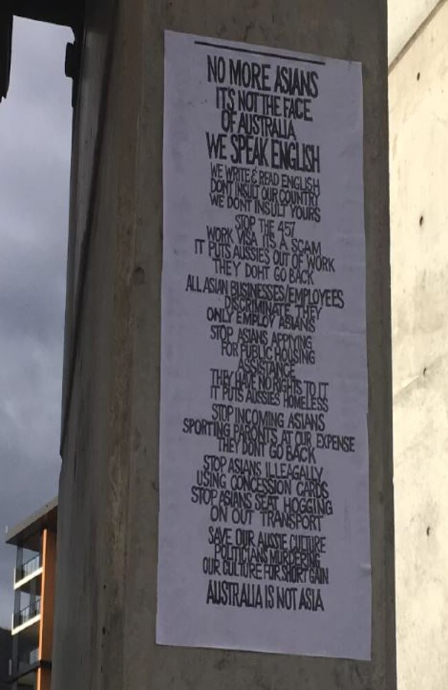 Racist graffiti has been found scrawled around the University of Sydney