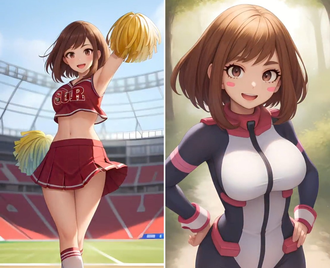 Ochako Uraraka: Kecantikan AI dalam Goresan Fan Art