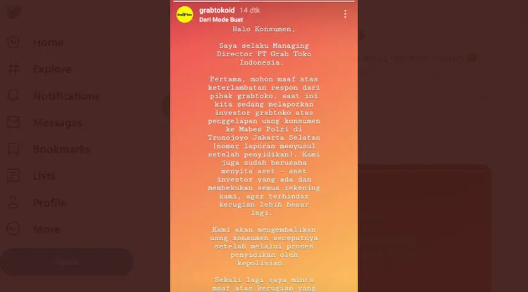Diduga Lakukan Penipuan, Situs Web dan Akun Media Sosial Grab Toko Menghilang