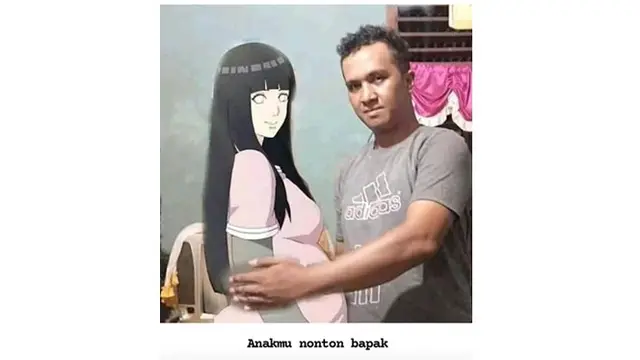 Kocak! editan foto-foto hinata ketika naruto meninggal